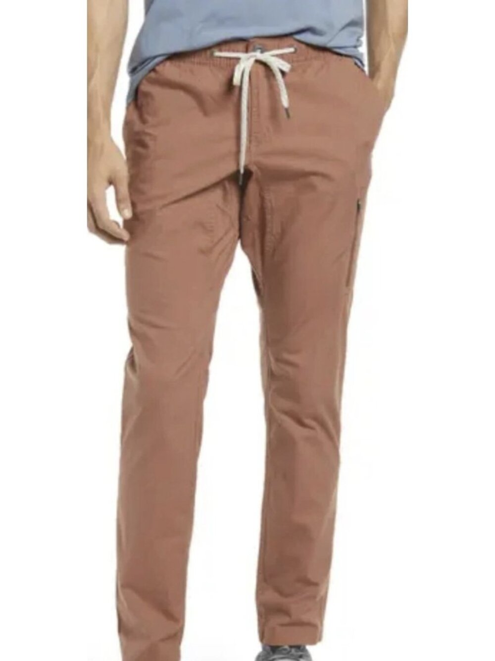 Vuori Ripstop Climber Pants Men's W34 Rust Terracotta Drawstring Zip Pocket